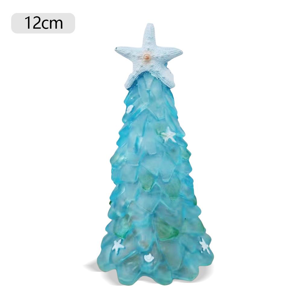 

Sea Glass Christmas Tree with Starfish Ocean Beach Christmas Tree Resin Mini Christmas Tree Ornaments for Birthday Party Gift 20cm небесно-голубой