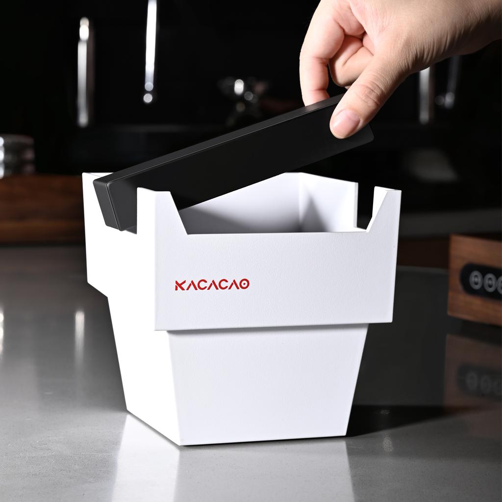 KACACAO Klassisches ABS-Klopfset, Barista-Werkzeug, verbesserte rutschfeste Handhabung, schwarzer Espresso-Kaffeesatz-Organizer