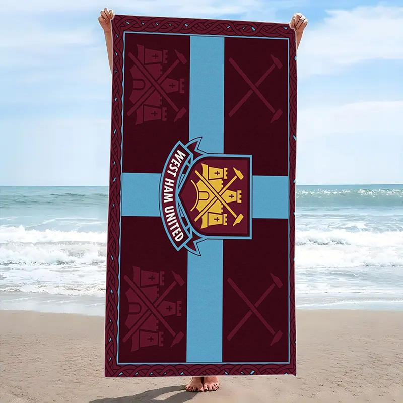 West Ham United Print Beach Towel, Large Soft Quick Dry Towel for Beach Camping Swimming