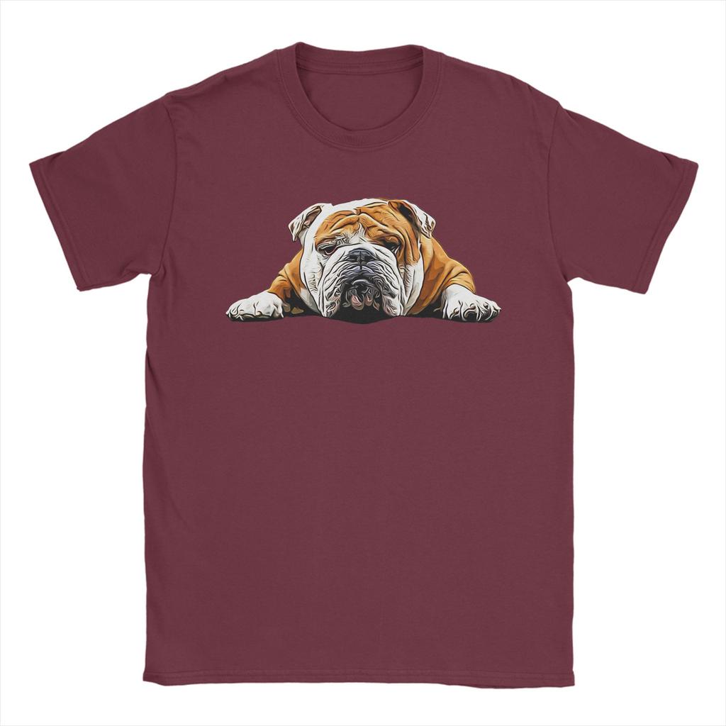 Bulldog Chill Pose English Bulldog T Shirt Adult Vintage Cotton Tshirts Summer Crew Neck Hipster Tees Pattern Plus Size Tops