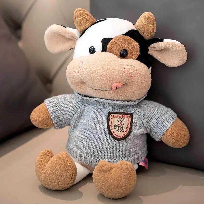 Cute Milk Cow Plush Toy Animal Stuffed Doll Festival Present Birthday Gift Home Decoration Stuffed Plush Animals Toys For Boys