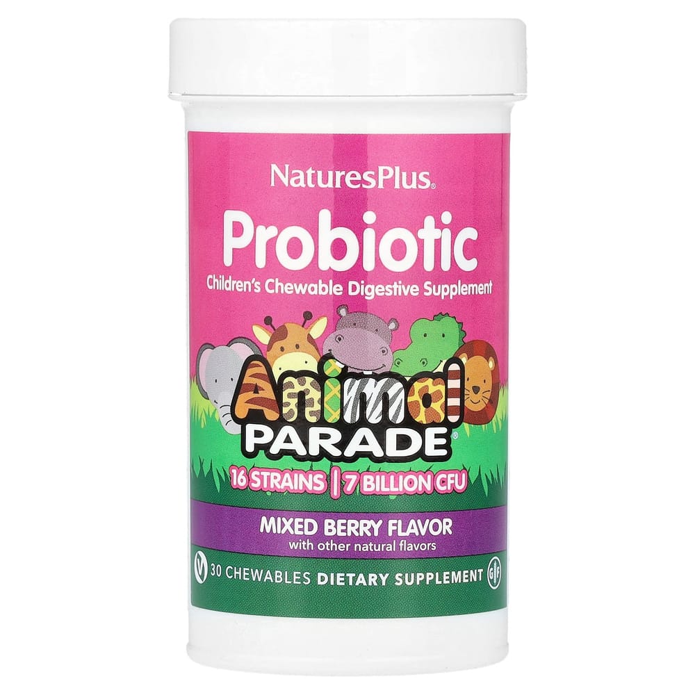 Nature's Plus Children's Probiotic Mixed Berry Chewable Tablets, 30 Count