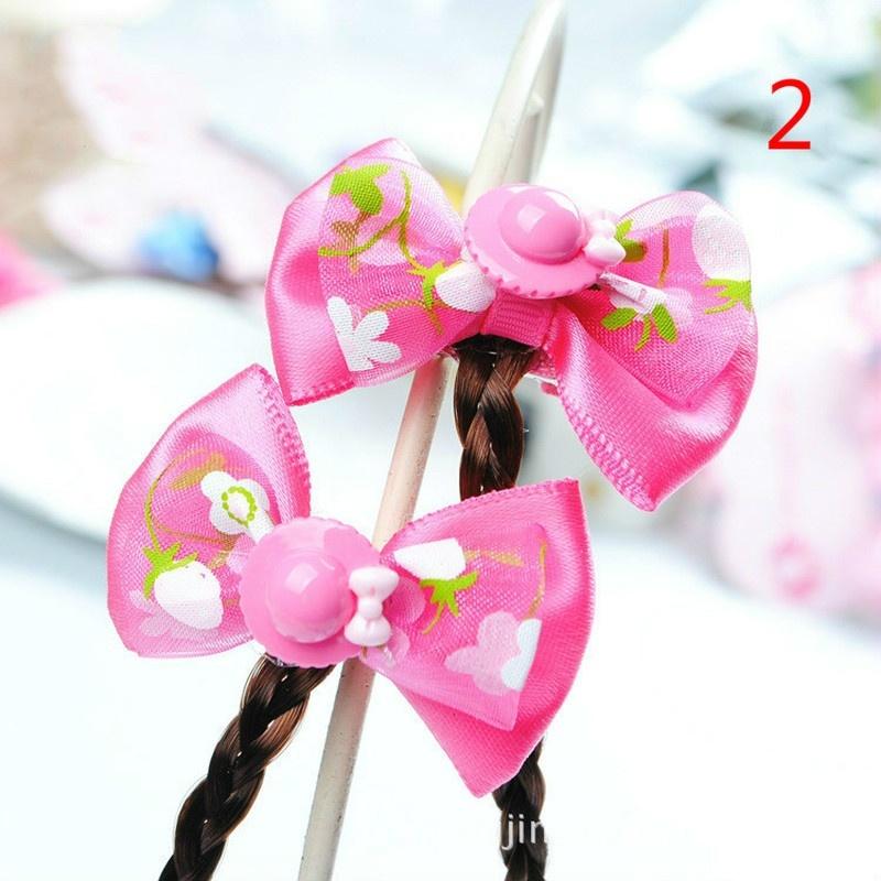 Clip   Children's Wig Hairpin  Children's Pigtail  Bow Hair Clip Color Random