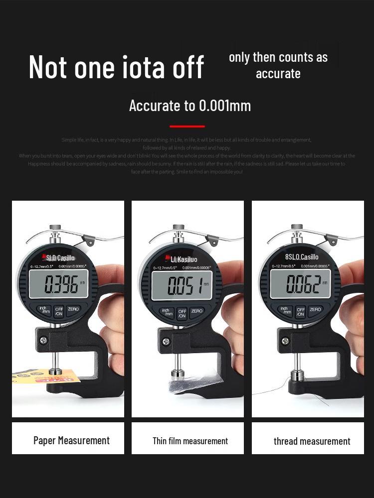 High-Precision Electronic Digital Caliper for Measuring Film and Paper Thickness
