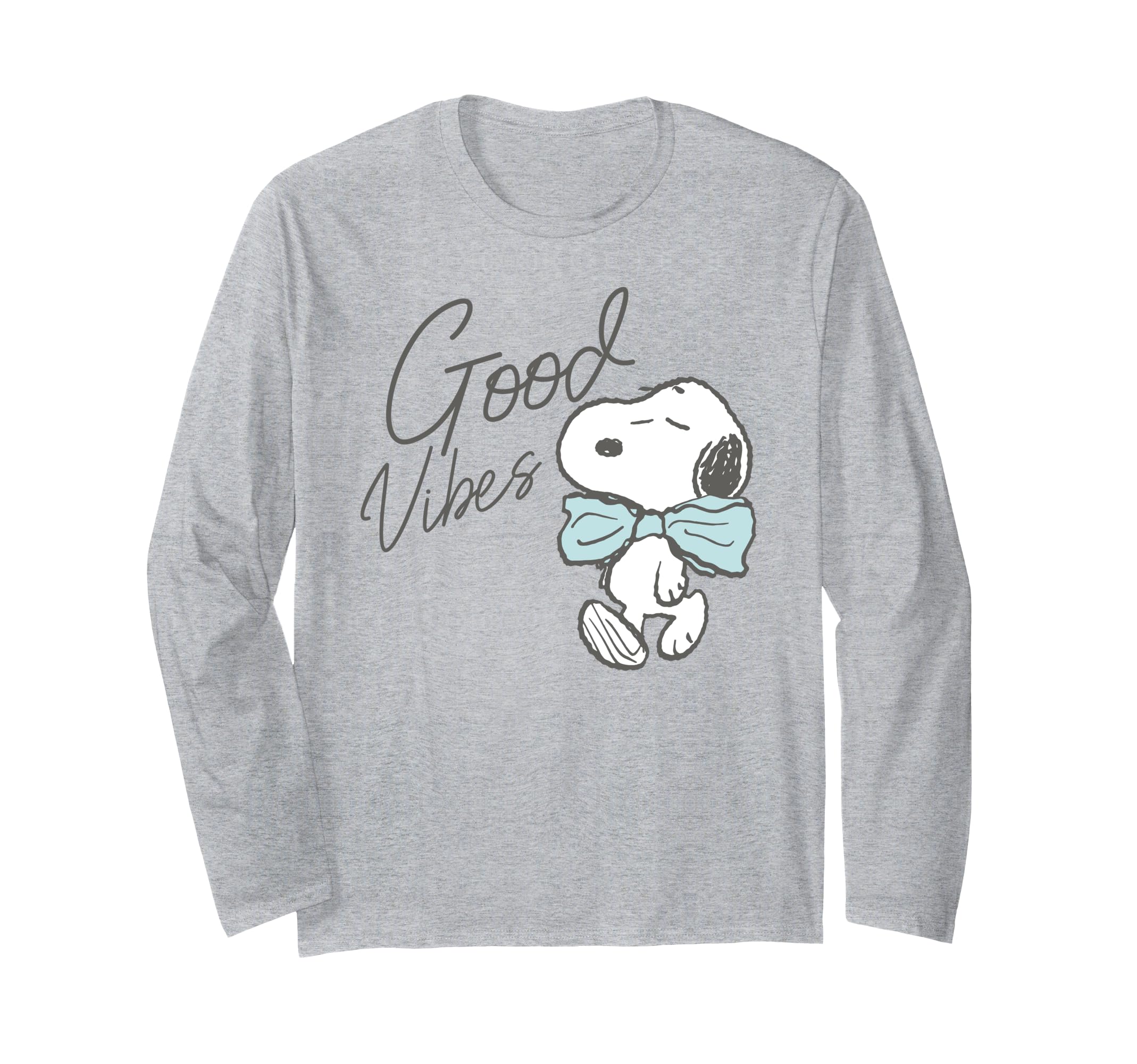 

Футболка с длинным рукавом Peanuts Snoopy Good Vibes Bow Tie серый
