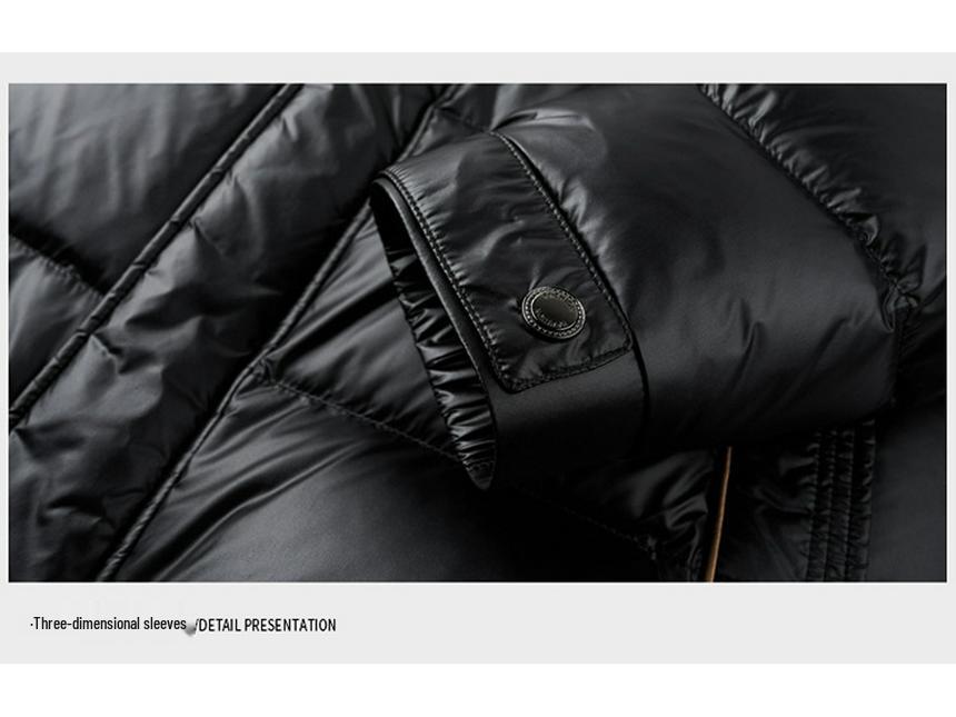 Men's 2025 High Fill 90 White Duck Down Jacket - Fashionable Thickened Winter Puffer for Middle Age