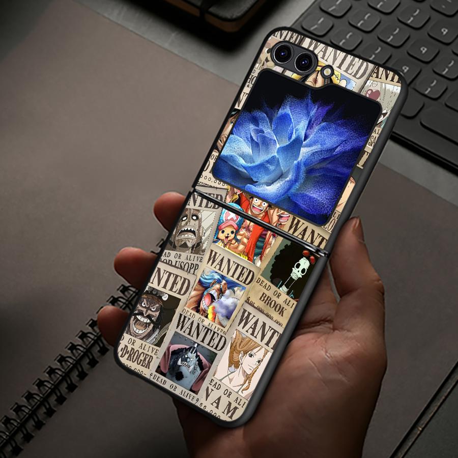 Capa Dura para Celular para Samsung Galaxy ZFlip5 Z Flip 7 6 5 4 3 ZFlip6 ZFlip3 ZFlip4 ZFlip7 FE One Piece Capitão Luffy