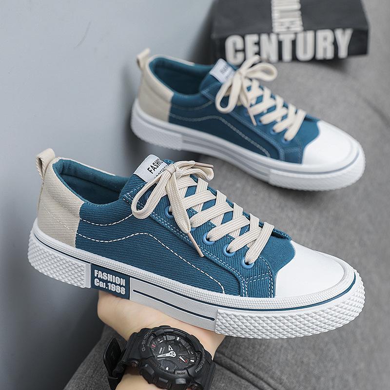 Red canvas shoes men's 2025 new summer breathable low-top niche cloth shoes boys trend sports, leisure board