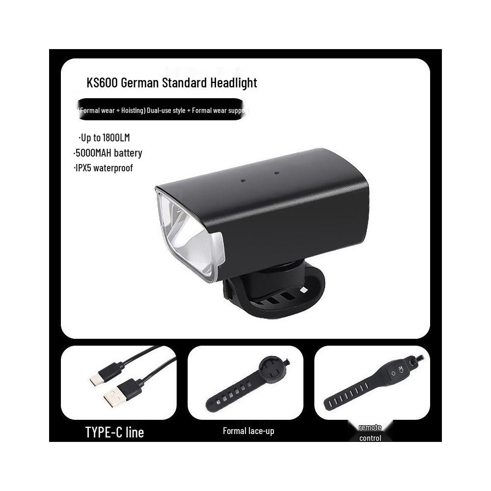 1800LM Dual-Use Waterproof Cycling Light with Smart Remote & Quick Release