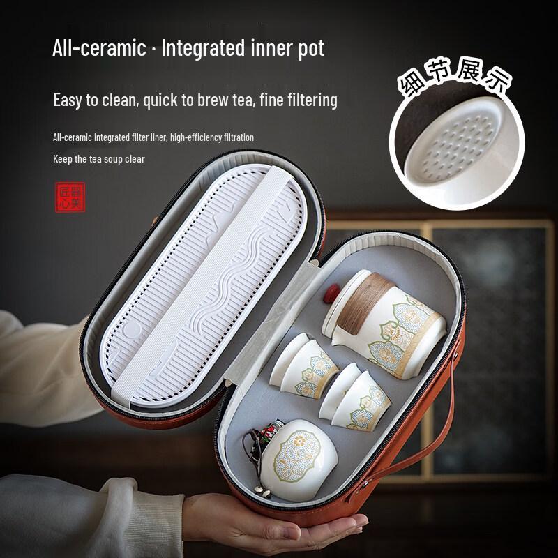 ZISIZ Portable Ceramic Gongfu Tea Set