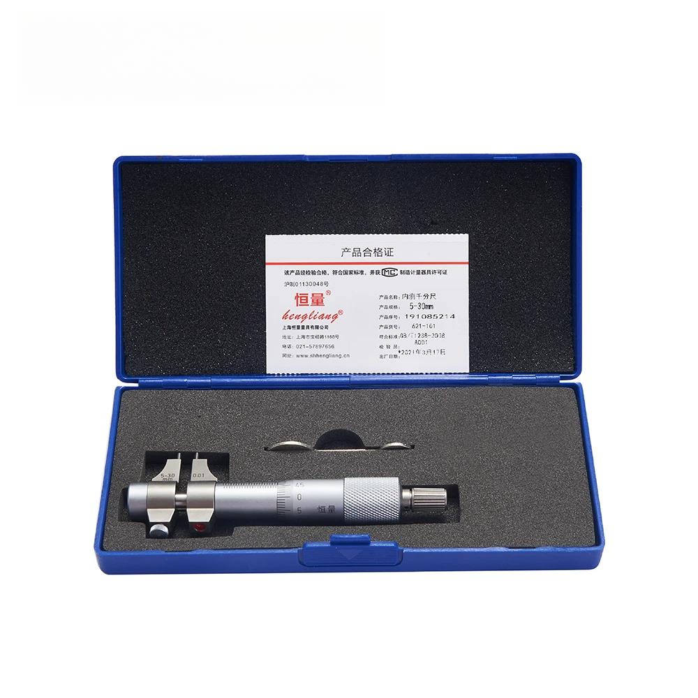 Vysoko presný mechanický mikrometer na vnútorný priemer 5-30 25-50 50-75 75-100mm Dvojbodový mikrometer na vnútorné otvory Rozlíšenie 0,01 mm