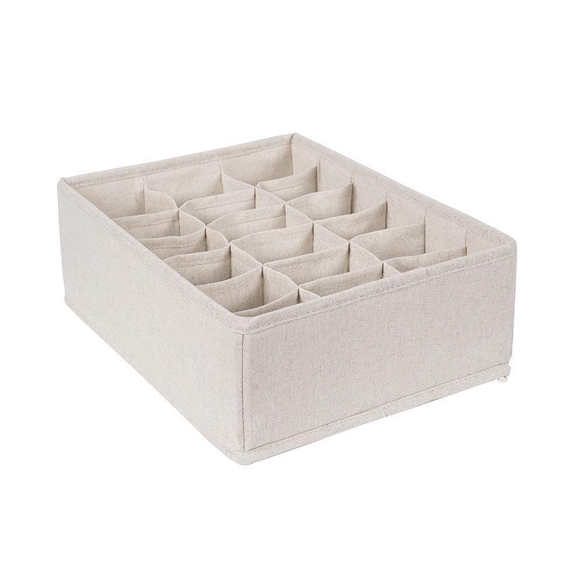 Tianshan Cotton & Linen Washable Storage Box for Bras, Underwear, Panties, and Socks