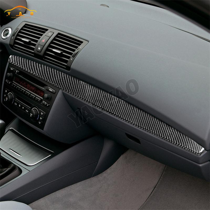 Carbon Fiber Glove Box Handle Co-Pilot Dashboard Panel Trim Strip Sticker For BMW E87 1 Series E87 E82 E88 2008-2013