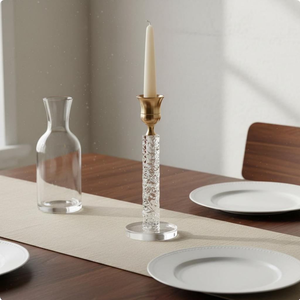 3 Pieces Crystal Candlestick Set Nordic Design Taper Candle Holder Set Decorative Table Centerpiece Elegant Design for Wedding