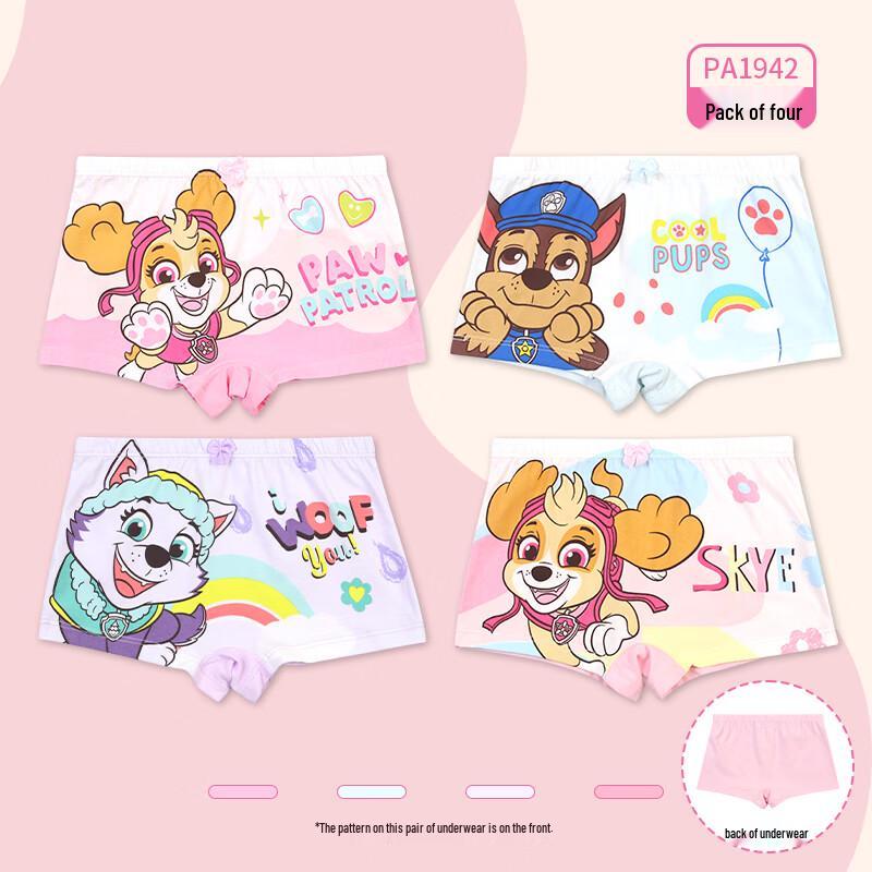Paw Patrol Girls  7A Antibacterial Cartoon Underwear 4-Pack 110