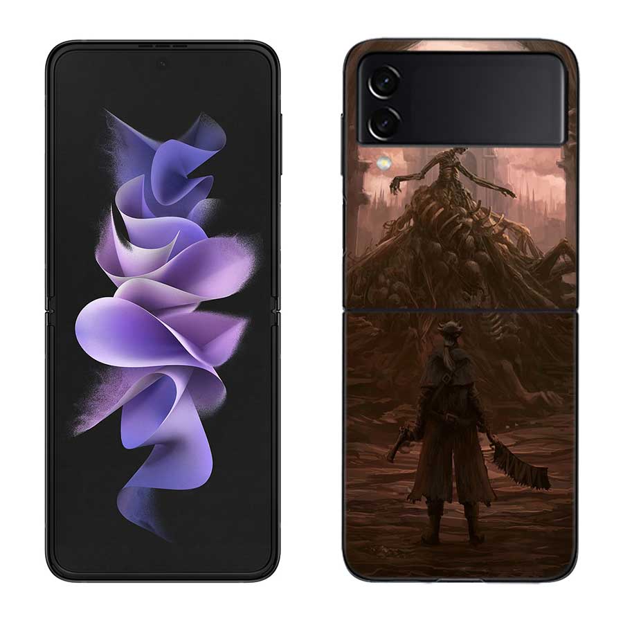 Game Bloodborne Phone Case For Samsung Z Flip 7 6 5G Galaxy Z Flip 5 4 3 Black Hard Cell Cover Luxury PC Shell Coque