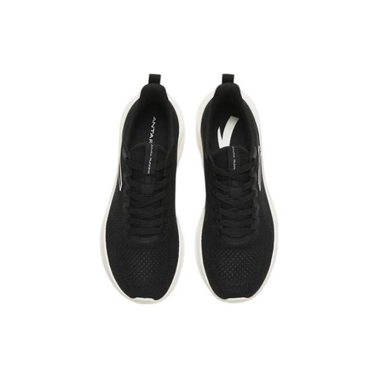 New Anta Flyknit Slip Resistant, Abrasion Resistant, Lightweight Low Top Sprint Running Shoes Women's Black White 922315582-1