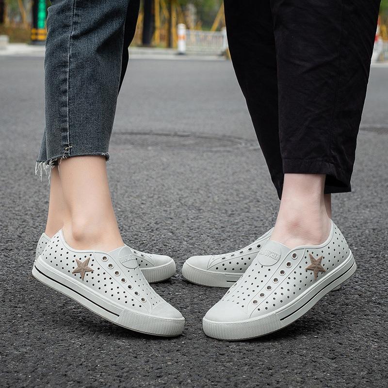 Spring and Autumn low-top men's rain shoes kitchen work shoes low tube rubber shoes student fashion couple waterproof men's and women's shoes