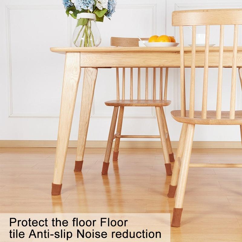 4Pcs Knitted Chair Leg Socks Furniture Table Feet Leg Floor Protectors Covers Floor Protection Pads
