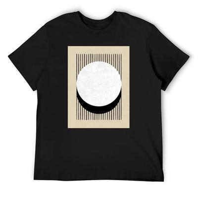Circle B&W Stripes - Abstract T-Shirt Tops Customs Design Your Own Man T-shirt Anime T Shirts Mens Designer T Shirt