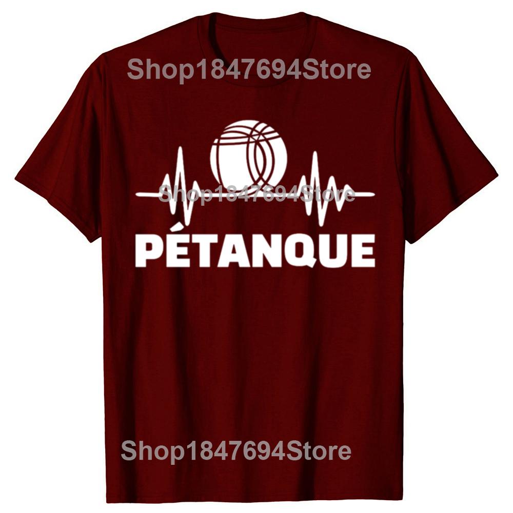 Lustiges Petanque Boule Grafik 100% Baumwoll T-Shirts Herren Damenmode Lässiges T-Shirt Locker Übergroß Streetwear T-Shirt