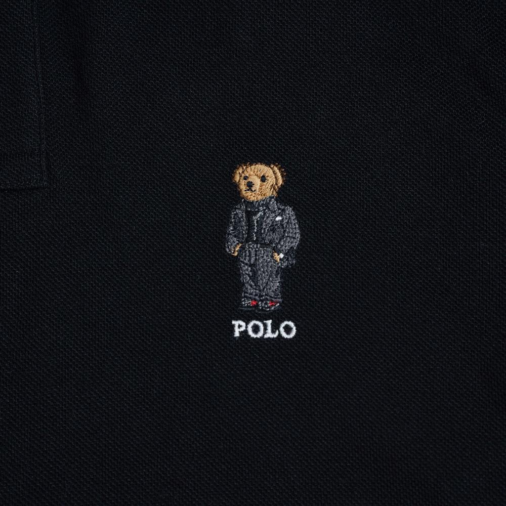 Polo Ralph Lauren Solid Color Bear Embroidered Long Sleeve Polo Shirt Men Tops Black 710766810-001
