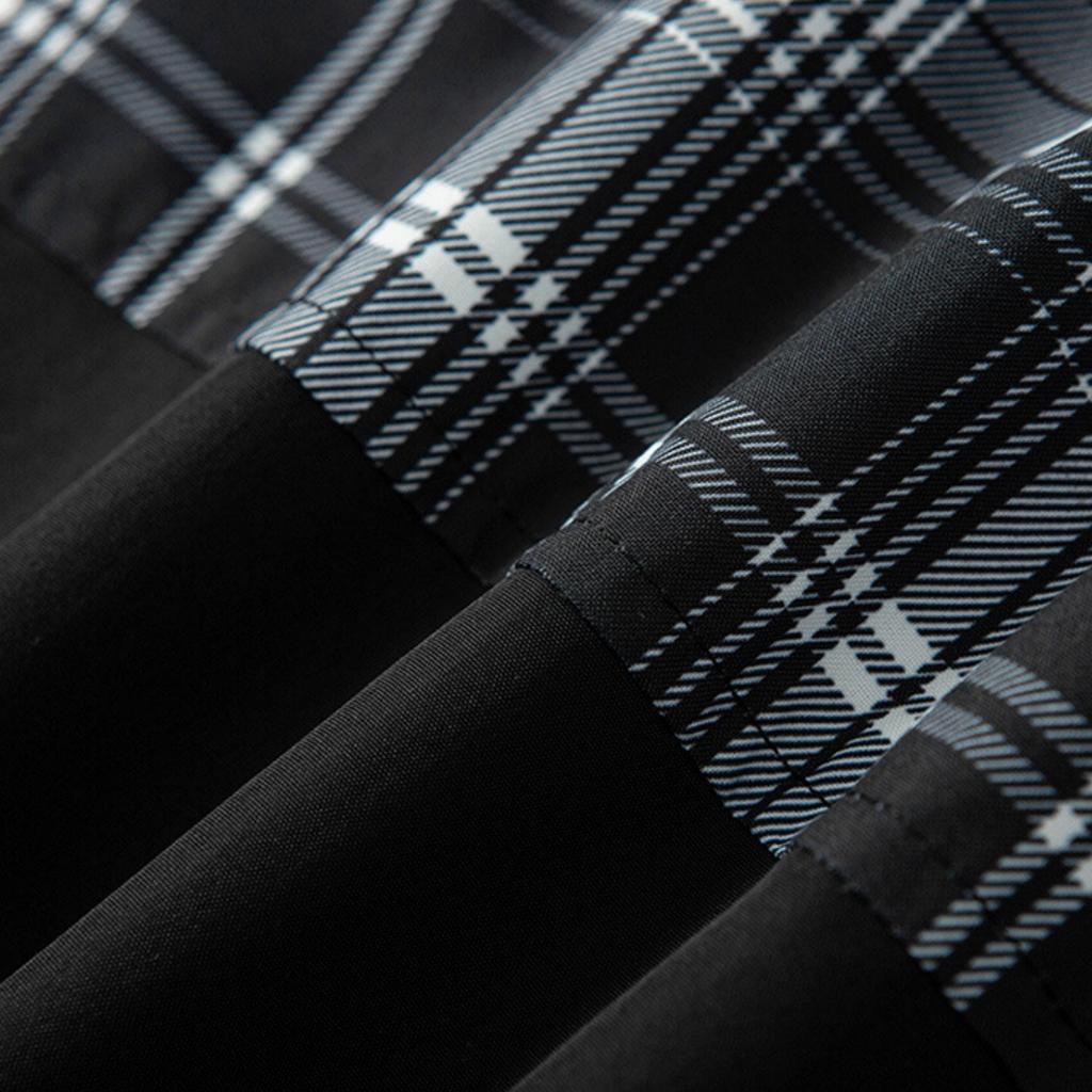 Men's Casual Color-blocked Two-sided Jacket, Men's Loose Patchwork Checkered Jacket