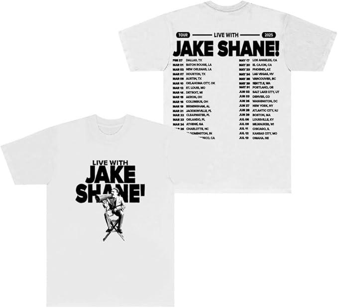 Jake Shane 2025 Tour Merch TShirts Cosplay Women Unisex Fashion Streetwear Top Crewneck Short Sleeve Tee