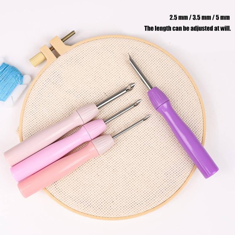2.5mm/3.5mm/5mm Adjustable Punch Needle Set Embroidery Punch Needle Practical Punch Needle Tool Set for Embroidery Craft