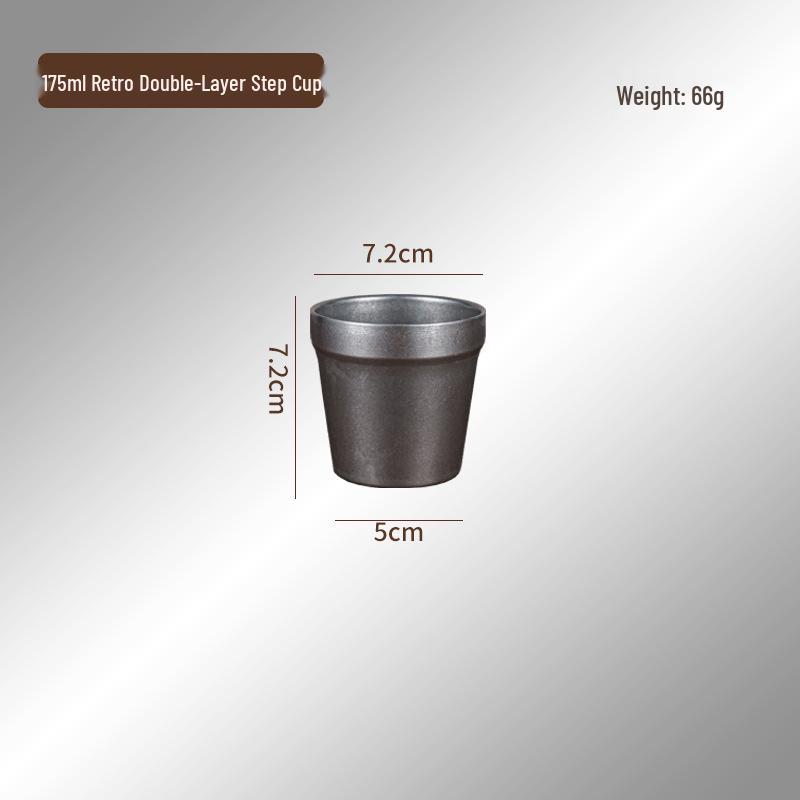 Korean Style Retro Double-Walled Stainless Steel Beer Mug and Tea Cup