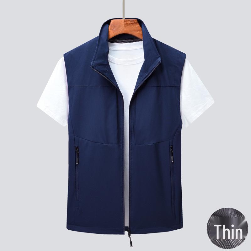 Men's Plus Size 2026 Summer Outdoor Thin Mesh Vest with Multi-Pockets
