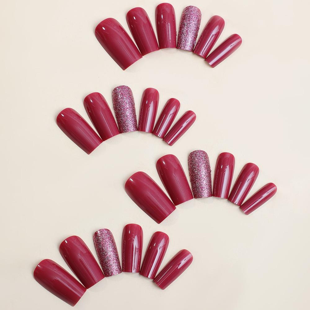 Full Cover False Nail Square Head Nail Tips Detachable French Fake Nails  Women