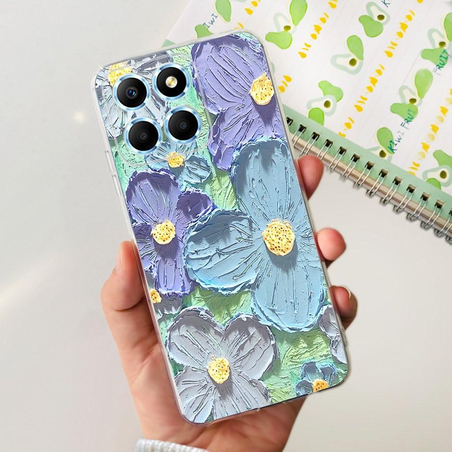 For Huawei Honor X6 X6S Case Honor X8 5G Cover Soft TPU Silicone Matte Phone Bumper For HonorX6 X 6S Coques Butterfly Flower Bag