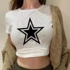 T-shirt Female Clothes Star Crop Tops Women T Shirt Retro Fashion Gothic Short Sleeve Baby Tops Aesthetics Women's Clothing