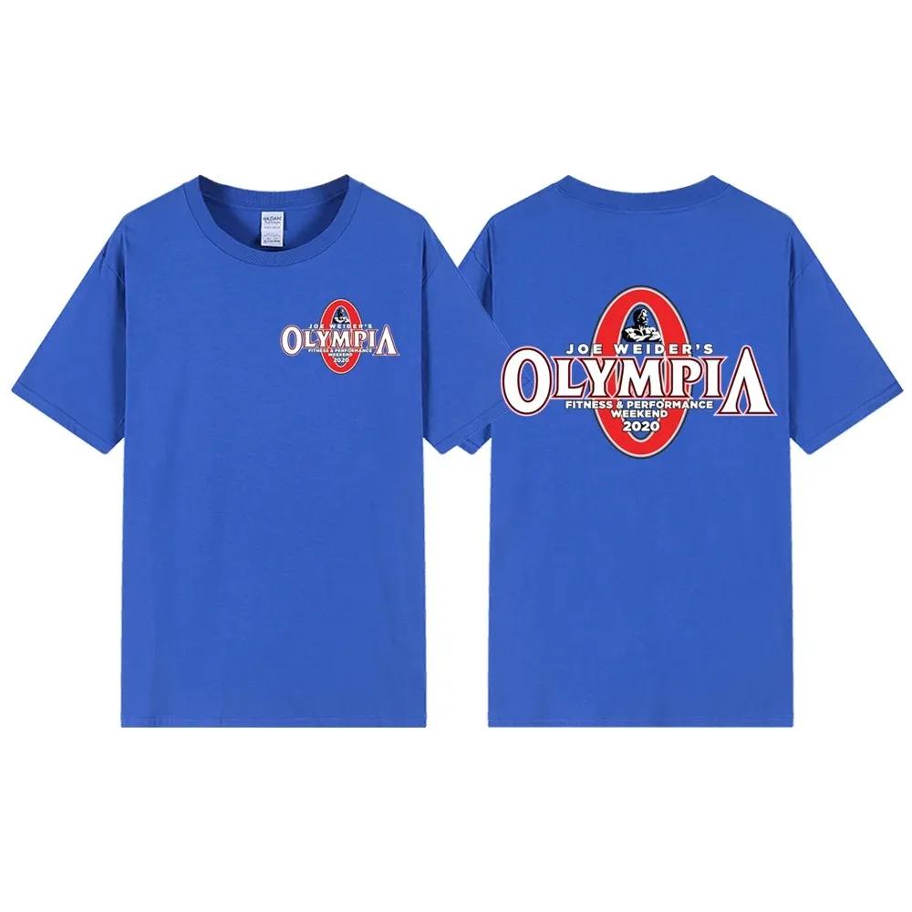 New Summer Men's OLYMPIA Printed Pure Cotton T-shirt Men's Hip Hop Street Sports Fitness Comfortable Hot Selling Short Sleeve