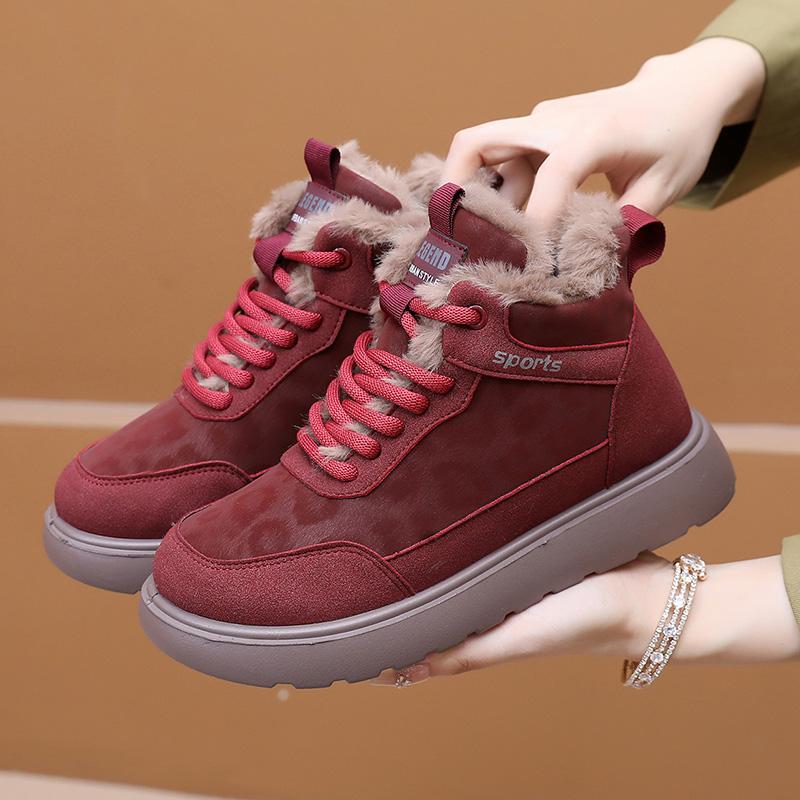 2025 Winter New Women s Versatile Casual Cotton Shoes with Fleece for Warmth Anti-Slip Durable Free Shipping Women s Shoes 35 2398₽