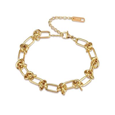 European & American Titanium Steel Women's Bracelet - 18K Gold Plated, High-End, Versatile, Ins Style Chain Jewelry.