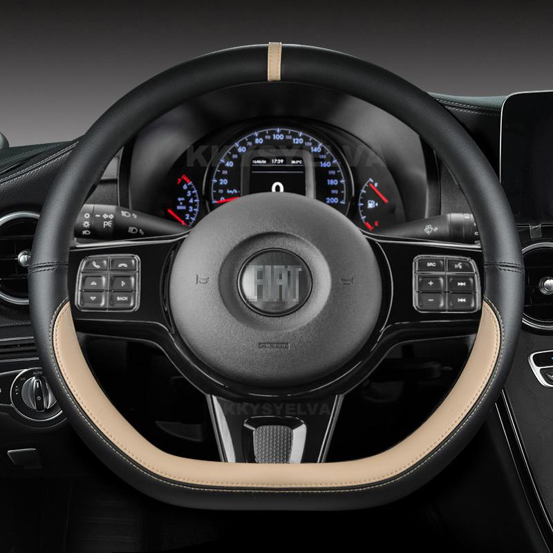 Microfiber Leather Car Steering Wheel Cover 38cm For Fiat Tipo Fullback Strada Toro Doblo Freemont Bravo Stilo Auto Accessories
