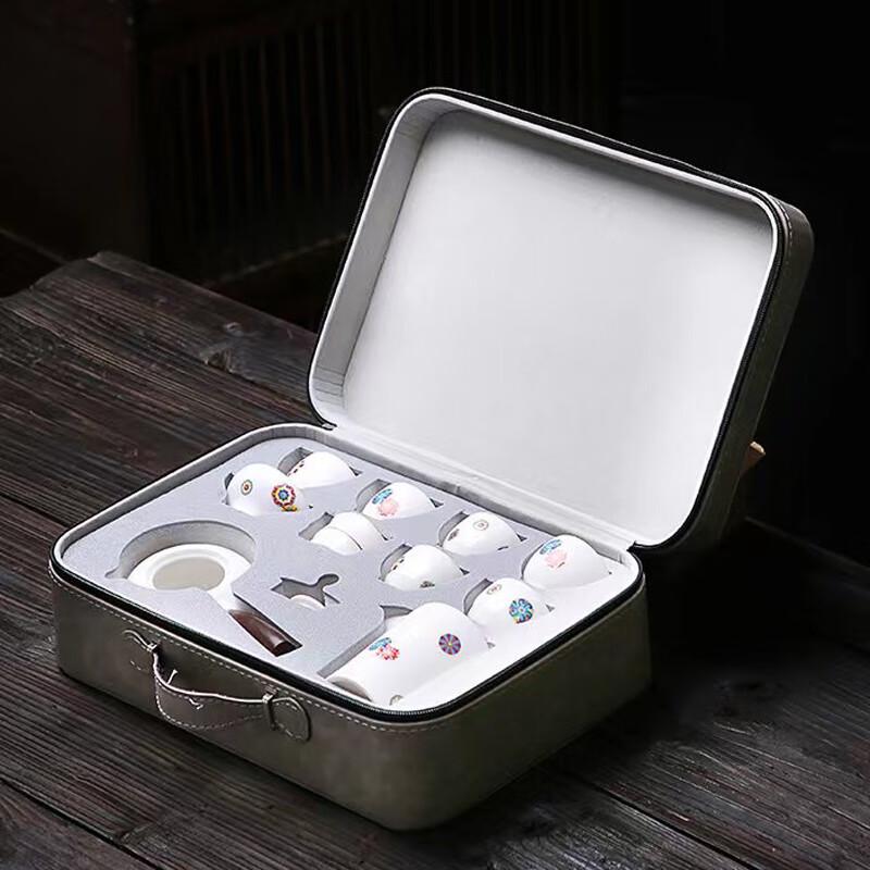 Pengyi Only This Green Mutton-Fat Jade Porcelain Tea Set