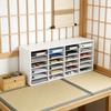 24-Slot Mail Sorter Organizer, White PVC Desktop File Sorter with Adjustable Shelves 6-Tier Stackable Document Holder for Office & Home