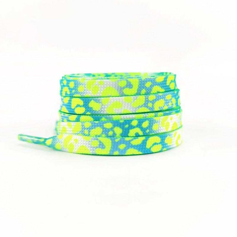 Fashion Flat Shoelaces for Sneakers Color Leopard Print Tie-dye Gradient Shoelace Rope Men Women for AF1 AJ1 Canvas Shoe Laces