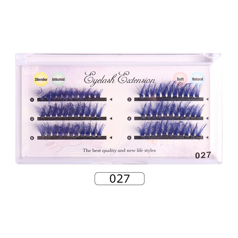 European And American Colored Mink Hair False Eyelashes Dense Row Dense Curl Messy Grafted Eyelashes