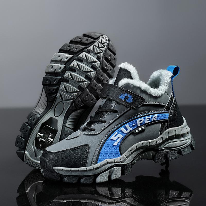 

Осенне-зимние детские зимние ботинки короткие пушистые теплые нескользящие износостойкие детские Iron Wolf Teeth нескользящие уличные зимние спортивные ботинки 40 серый/синий