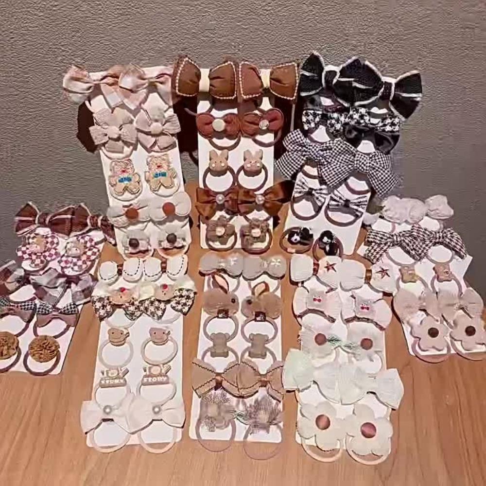 10pcs High Elastic Rubber Bands Cute Bow Hair Ties High Quality Flower Headbands for Kids