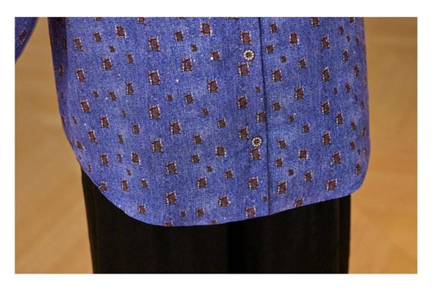 Floral Print Seven-Sleeve Loose Shirt for Stylish Middle-Aged Women