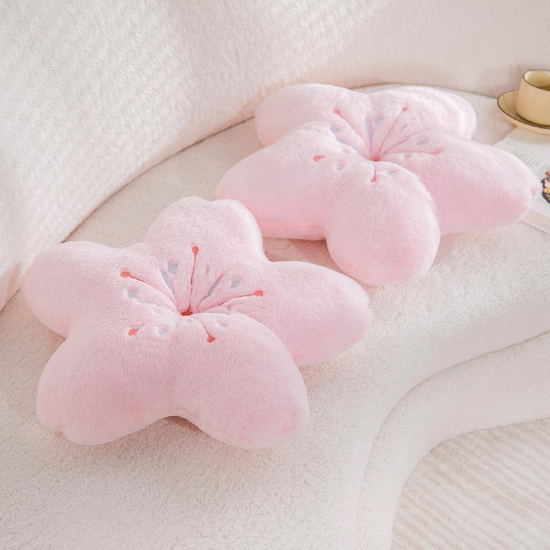 Superweiches Kissen in Rosa Kirschblütenblütenform, Prinzessinnen-Stil-Kissen für das Wohnzimmer, Niedliches Nischengeschenk für Erwachsene zum Valentinstag
