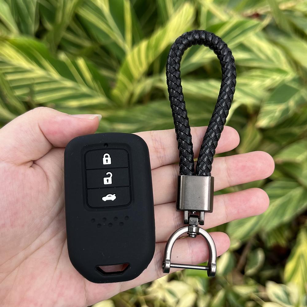 3 Buttons Silicone Car Fob Key Cover Protect Skin Case Holder for Honda Fit City Greiz Jazz XRV Venzel HRV CRV Remote Keychain