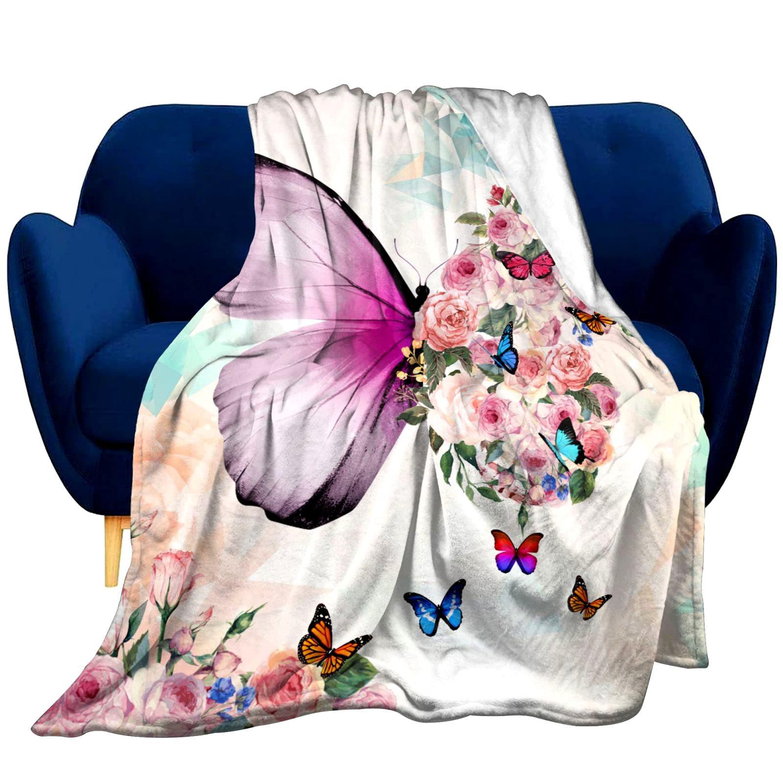

Butterfly Identification Guide digital-printed polyester velvet flannel cover blanket Fleece soft sofa cover blankets for beds 75x90cm