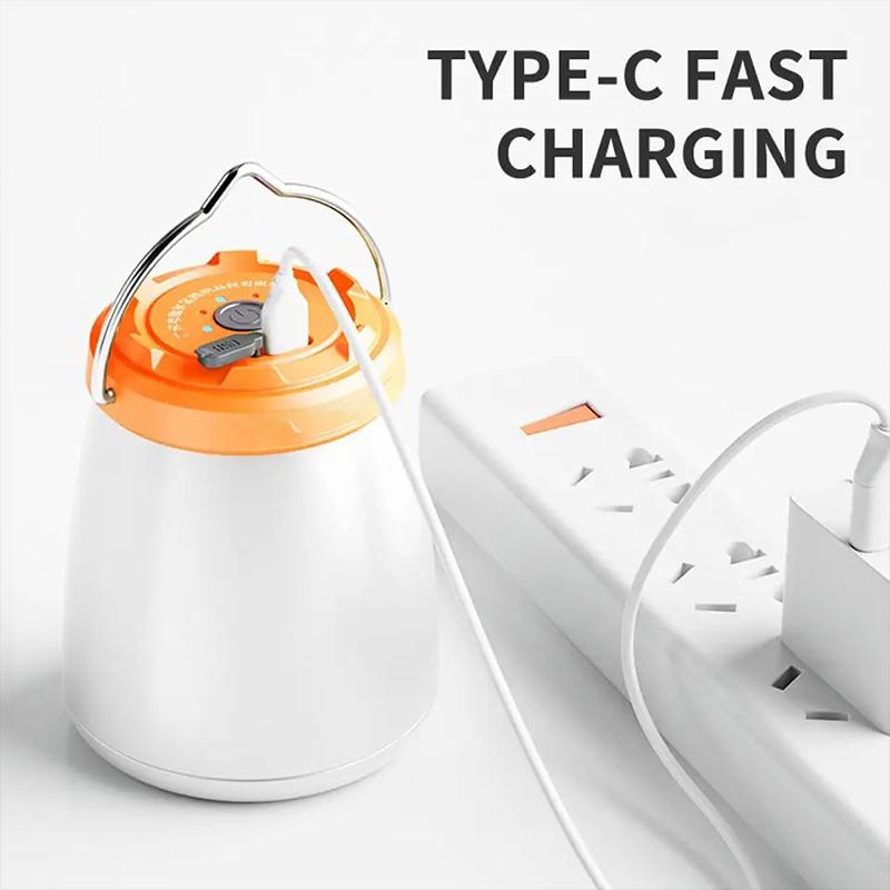 LED Camping Lights Built-in Battery USB Rechargeable Lamp Outdoor Tents Hanging Lantern Waterproof Night Light Emergency Light