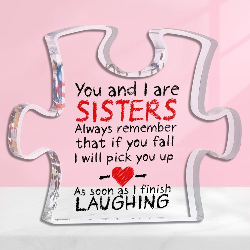 

1 шт. акриловая памятная табличка в форме сердца со стихами в качестве подарка на день рождения для сестер, подарок для украшения центра стола чистый